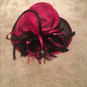 Pink and Black Derby Hat