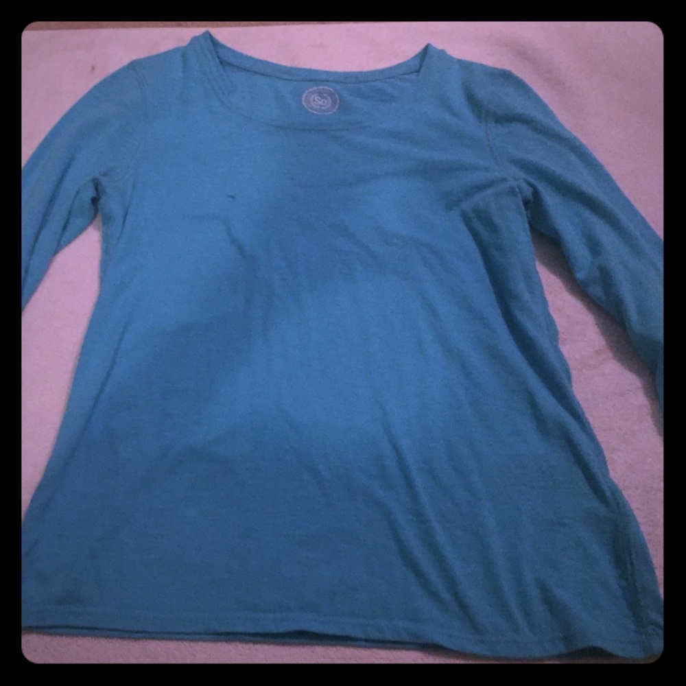 💧SO long sleeve blue tee💧
