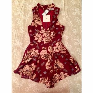 LF Rumor Floral Print Romper