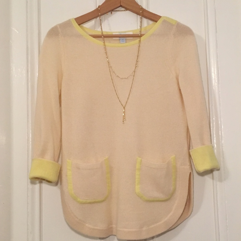 Elorie 3/4 Sleeve Side Slit Cashmere Sweater XS