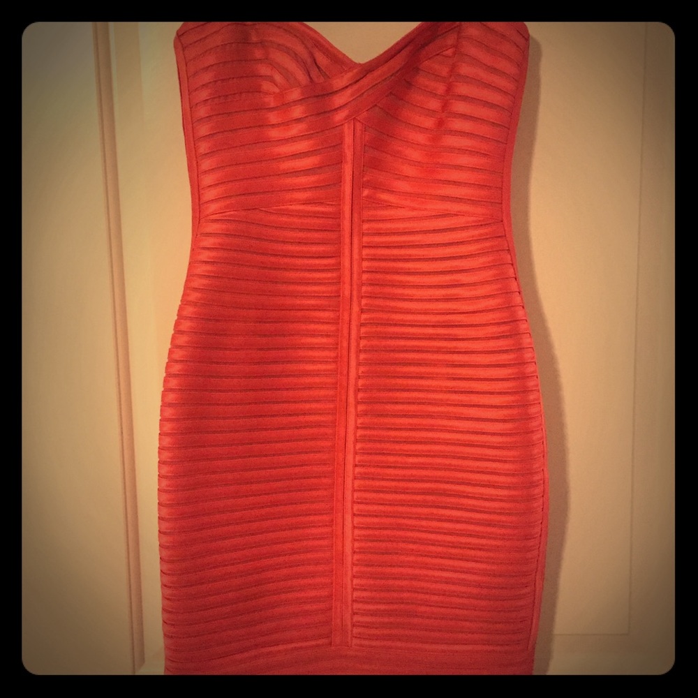 BCBG Salmon Form Fitting Dress
