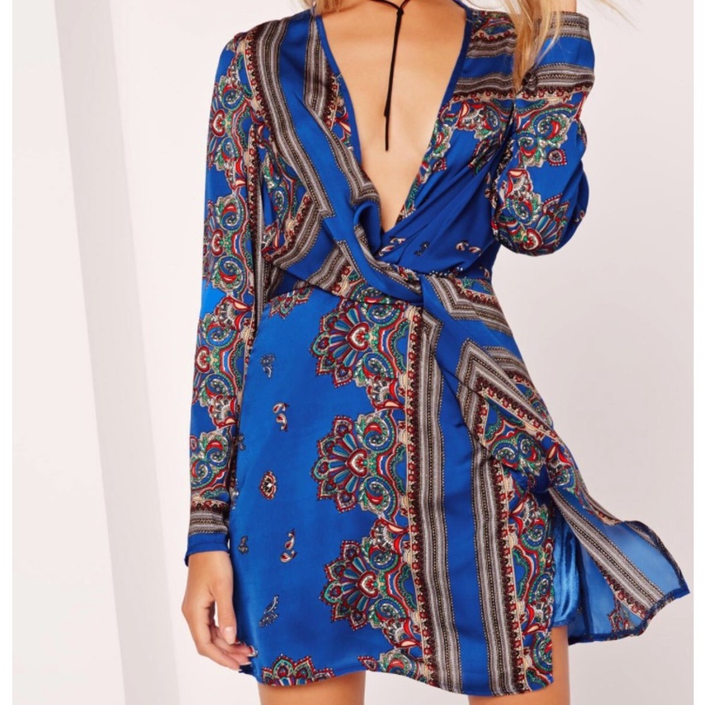 Silky Wrap Dress Miss Guided