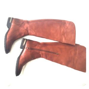 Vince Camuto over the knee brown leather boots