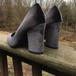 Chunky suede heels