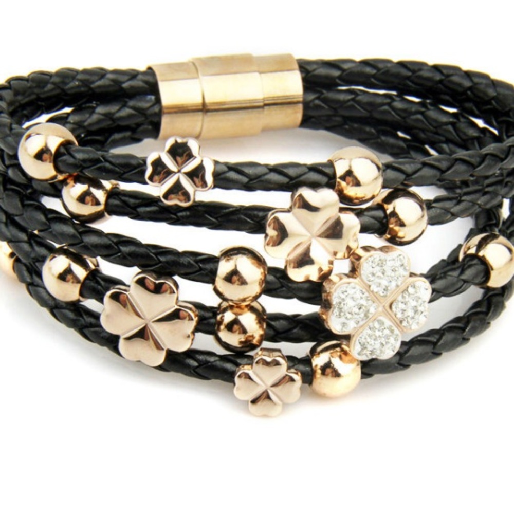 💖Rose Gold 4 Clover Leaf Charm Bracelet - Picture 2 of 4