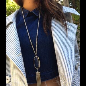 High Neck Raw Edge Dark Denim Sleeveless Crop Top