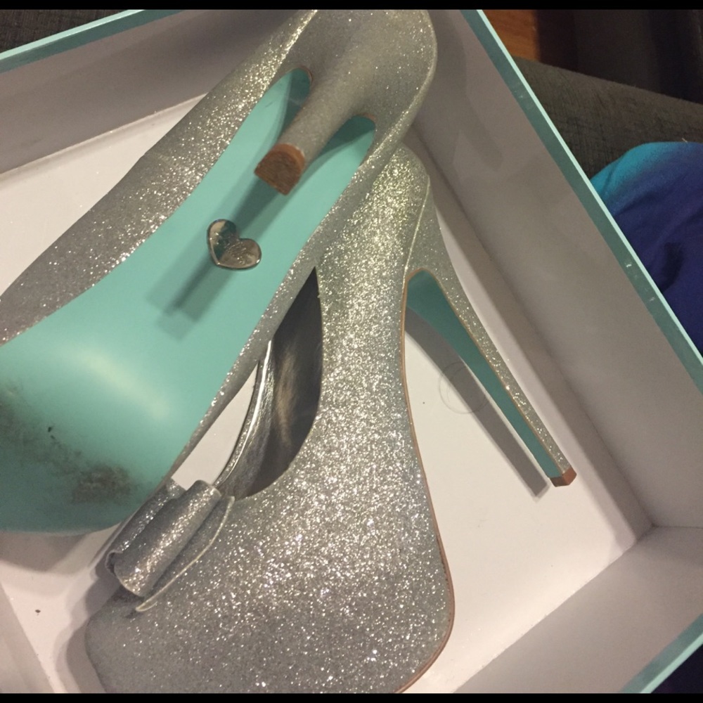 Blue by Betsey Johnson glitter heels
