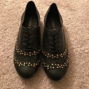 Gold studded oxfords