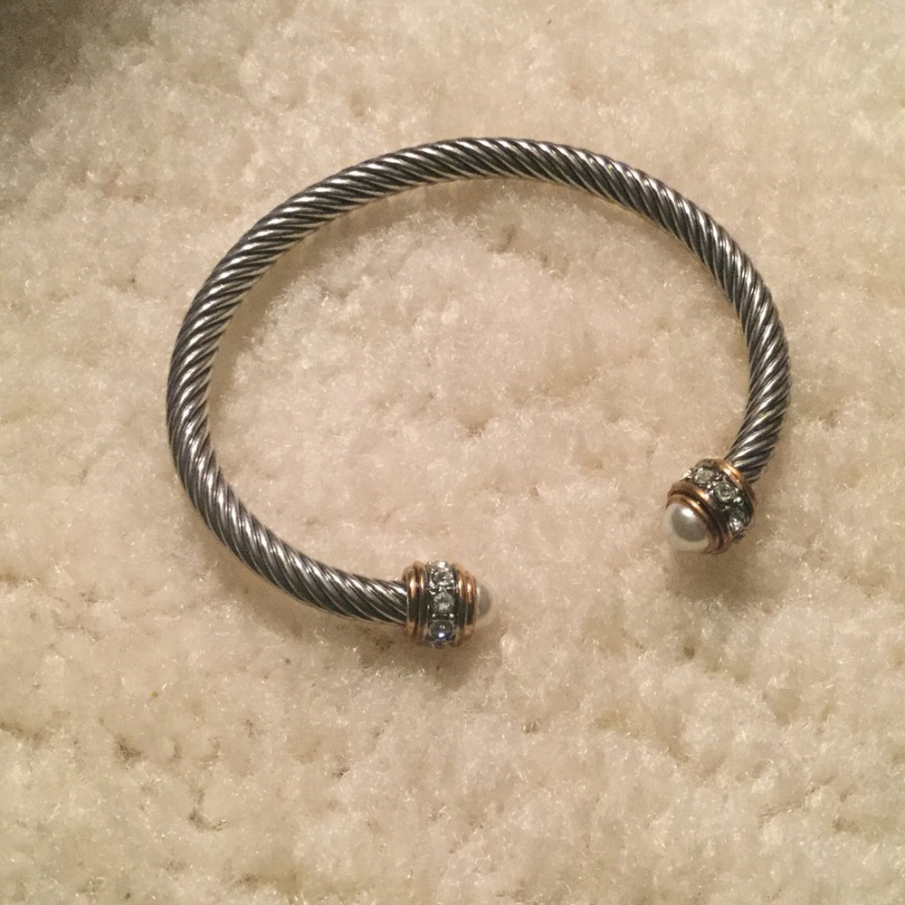 Silver, Gold, and Diamond Bracelet