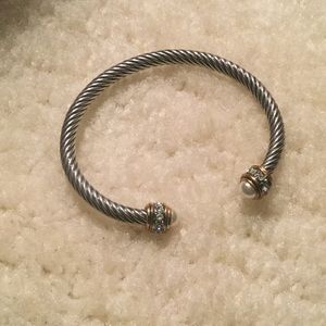 Silver, Gold, and Diamond Bracelet