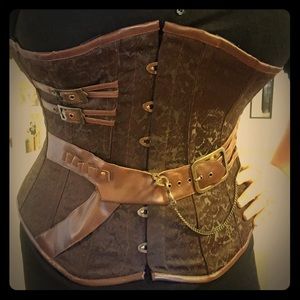 Steampunk underbust steel-boned corset size 32