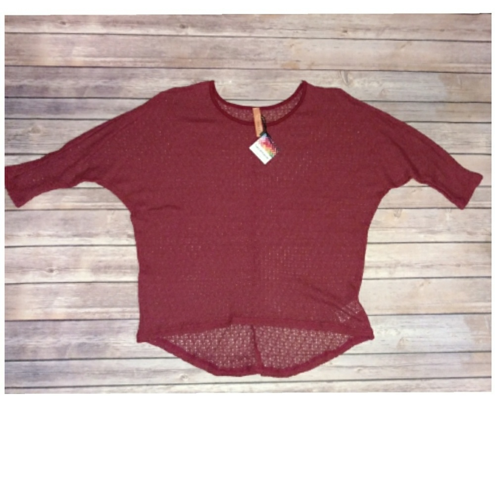 Textured Knit Top - Brick Red 💫 - Picture 4 of 8