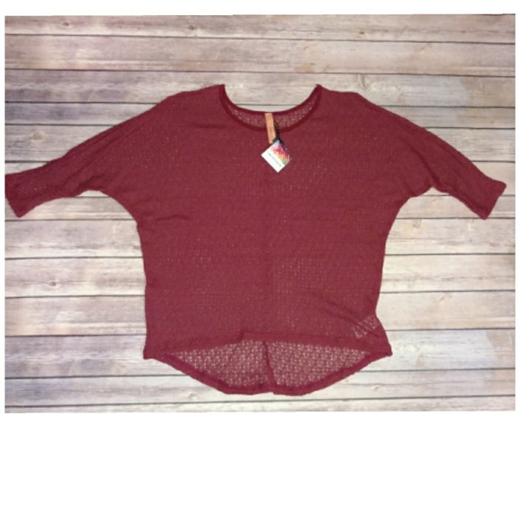 Textured Knit Top - Brick Red 💫 - Picture 4 of 8
