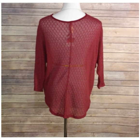 Textured Knit Top - Brick Red 💫 - Picture 7 of 8