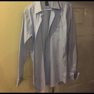 Checkered French cuff dress shirt