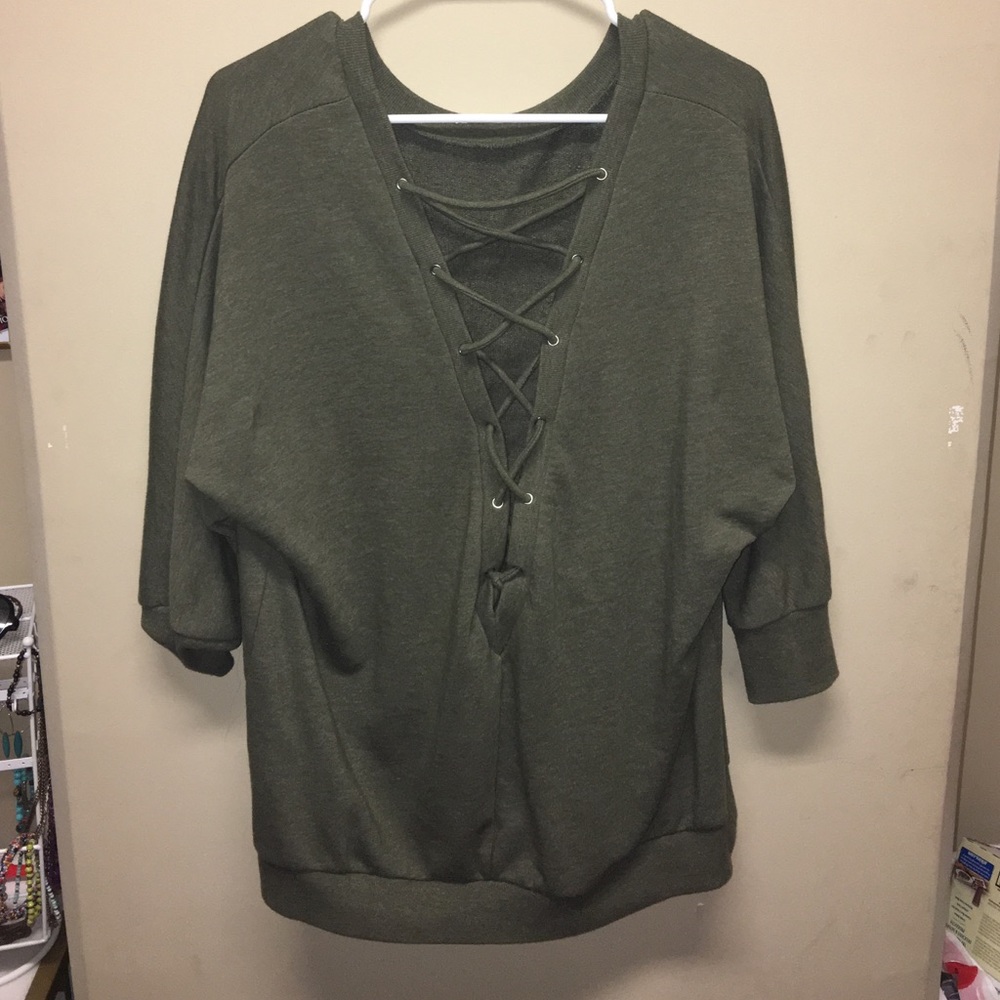 lace up sweater