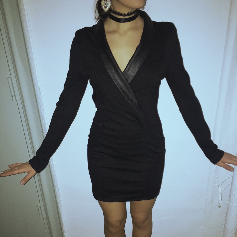 Black tuxedo cocktail dress