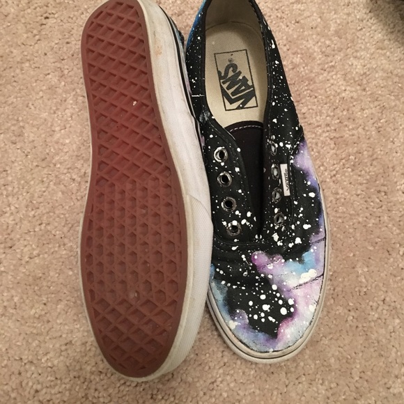 Vans hand painted Galaxy slip on shoes - Picture 2 of 3