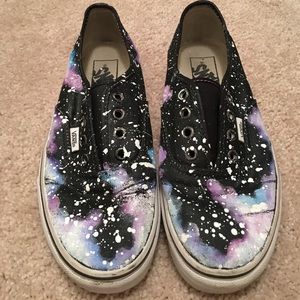 Vans hand painted Galaxy slip on shoes