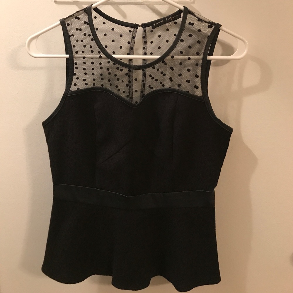 Black sweetheart neckline top