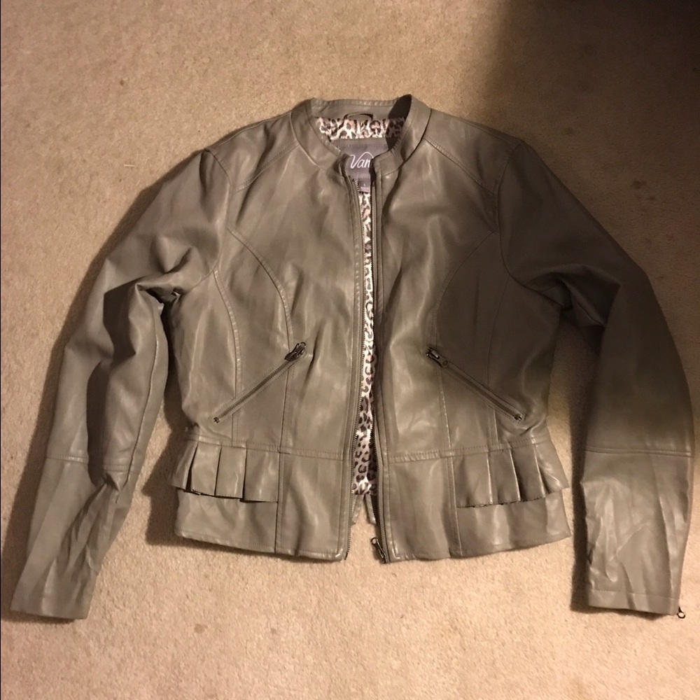 Grey leather jacket