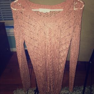 Pink rose sweater dress