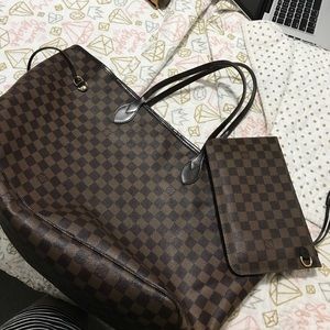 Neverfull GM Damier ebene canvas tote