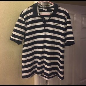 Striped Lacoste polo