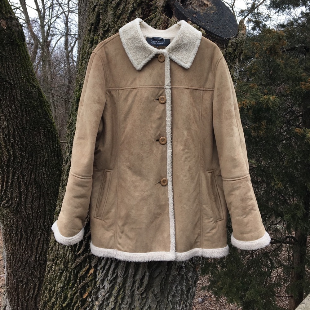 Vintage faux-suede winter coat