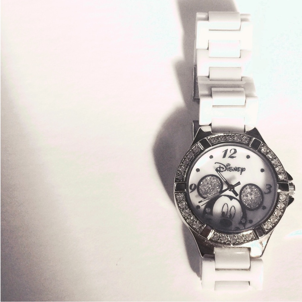 Mickey Mouse White Crystal Watch