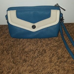 Grace Adele blue wristlet