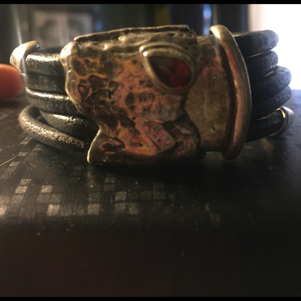 ILana Goor leather screw on bracelet