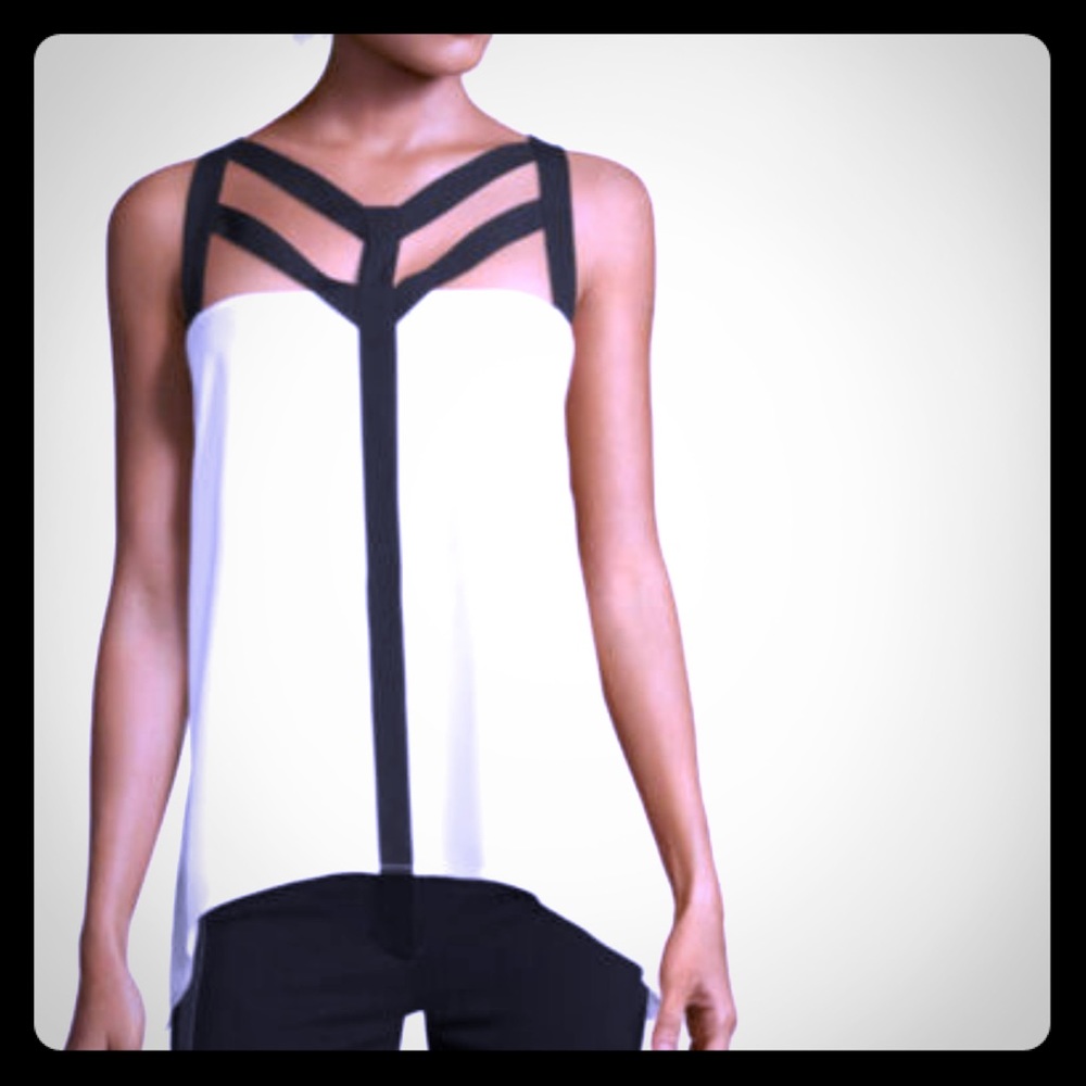NWOT Cage front color block strappy flowy tank