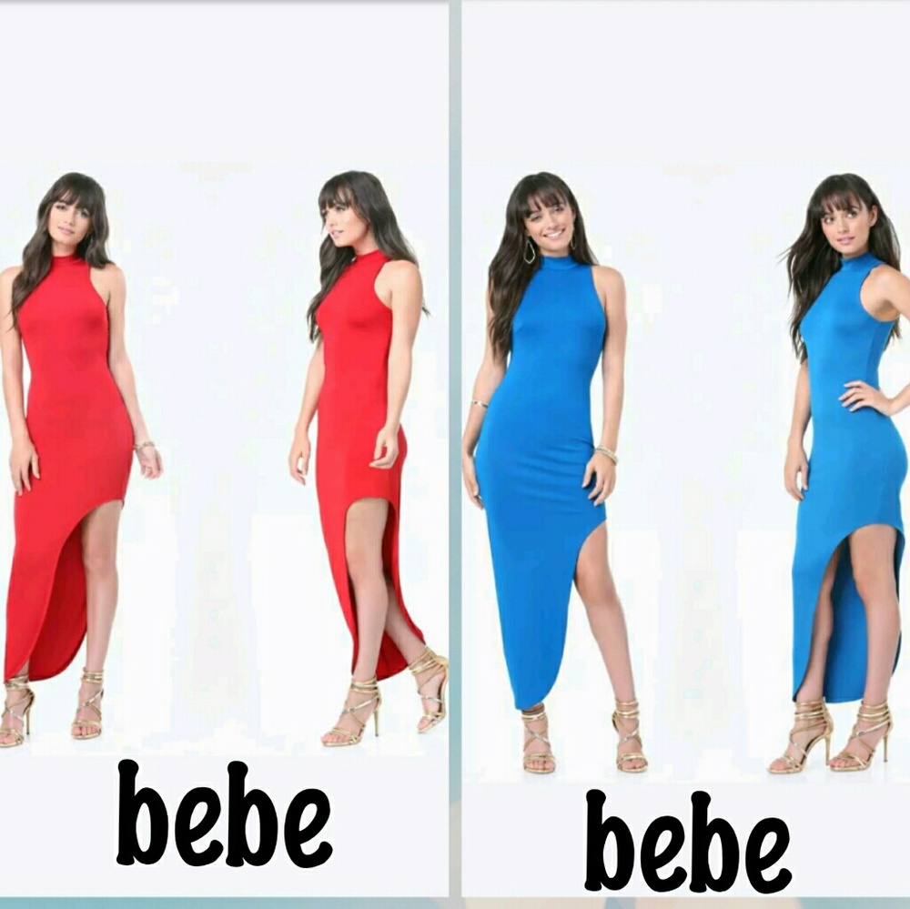 New With Tags bebe  MOCK NECK ASYMMETRIC DRESS Ret