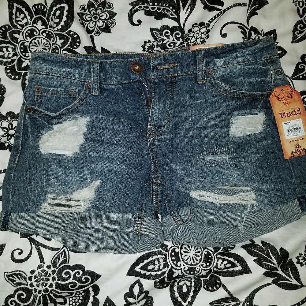 Distressed medium blue jean shorts Brand new!