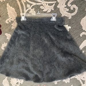 Fuzzy grey skirt