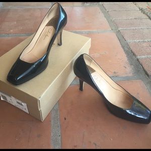 Cole haan black patent leather heels/ Nike soles