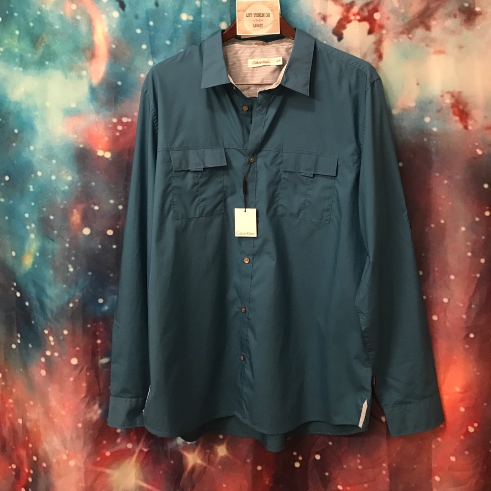 🔥🔥Teal Calvin Klein XL Button Down🔥🔥 Hot Item!
