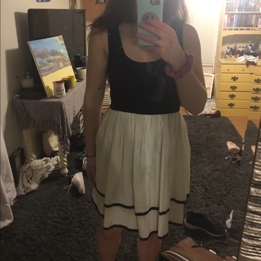black and white dress