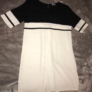 Tobi, stripe shift dress, black and ivory Tobi, stripe shift dress, black and ivory