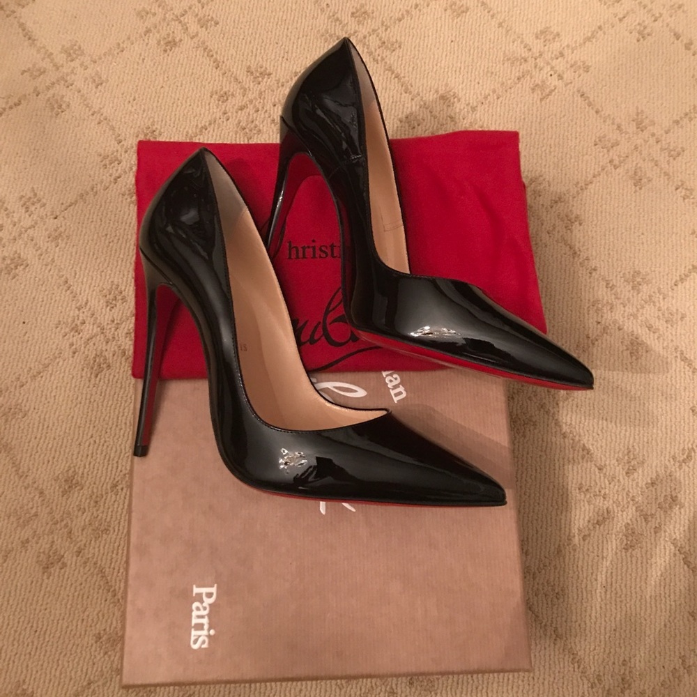Christian Louboutin "So Kate" Black Patent Pump.