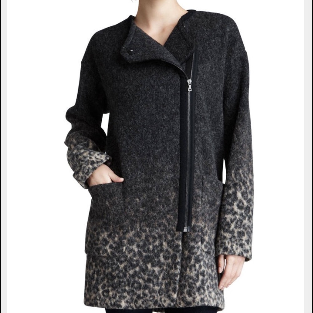 Rebecca Taylor Ombré Leopard-Print Coat
