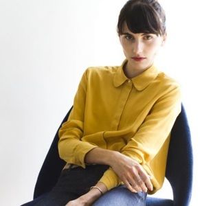 [ISO] Everlane Silk Round Collar in Mustard - Med