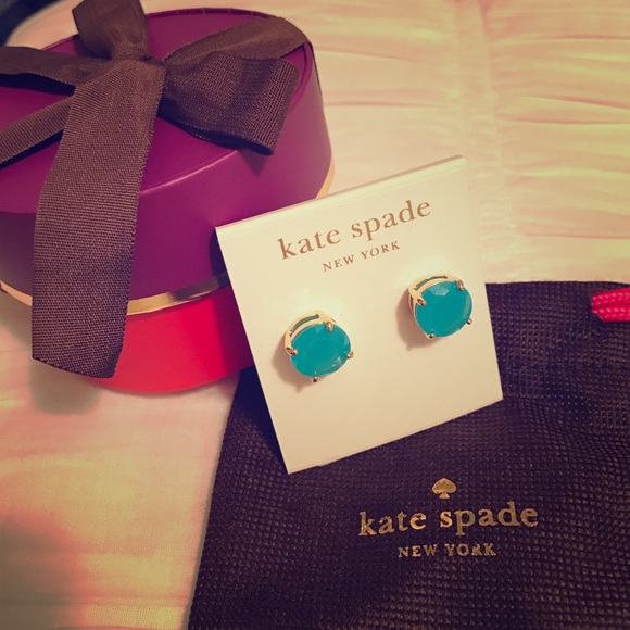kate spade Jewelry - Kate Spade Aquamarine Studs in Silver Setting