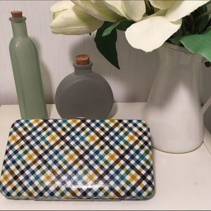 Patent Leather Plaid Clutch Wallet
