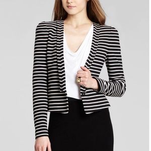 BCBG black and white striped blazer, xs