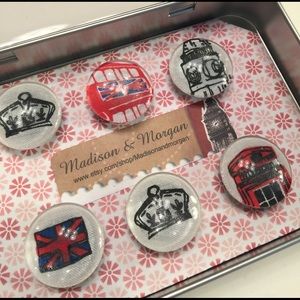 Handcrafted Glass Cabuchon Magnet Set London