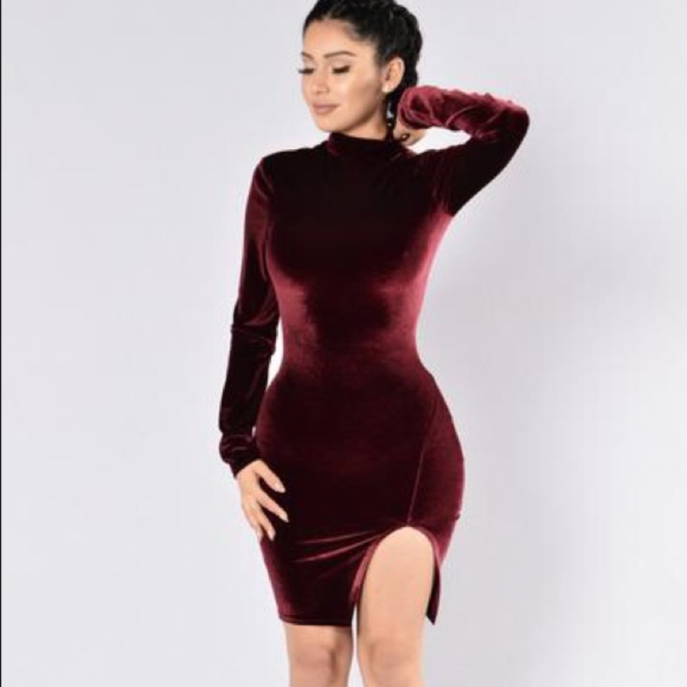 Long sleeve Velvet Dress