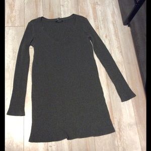 Olive green long sleeved sweater dress