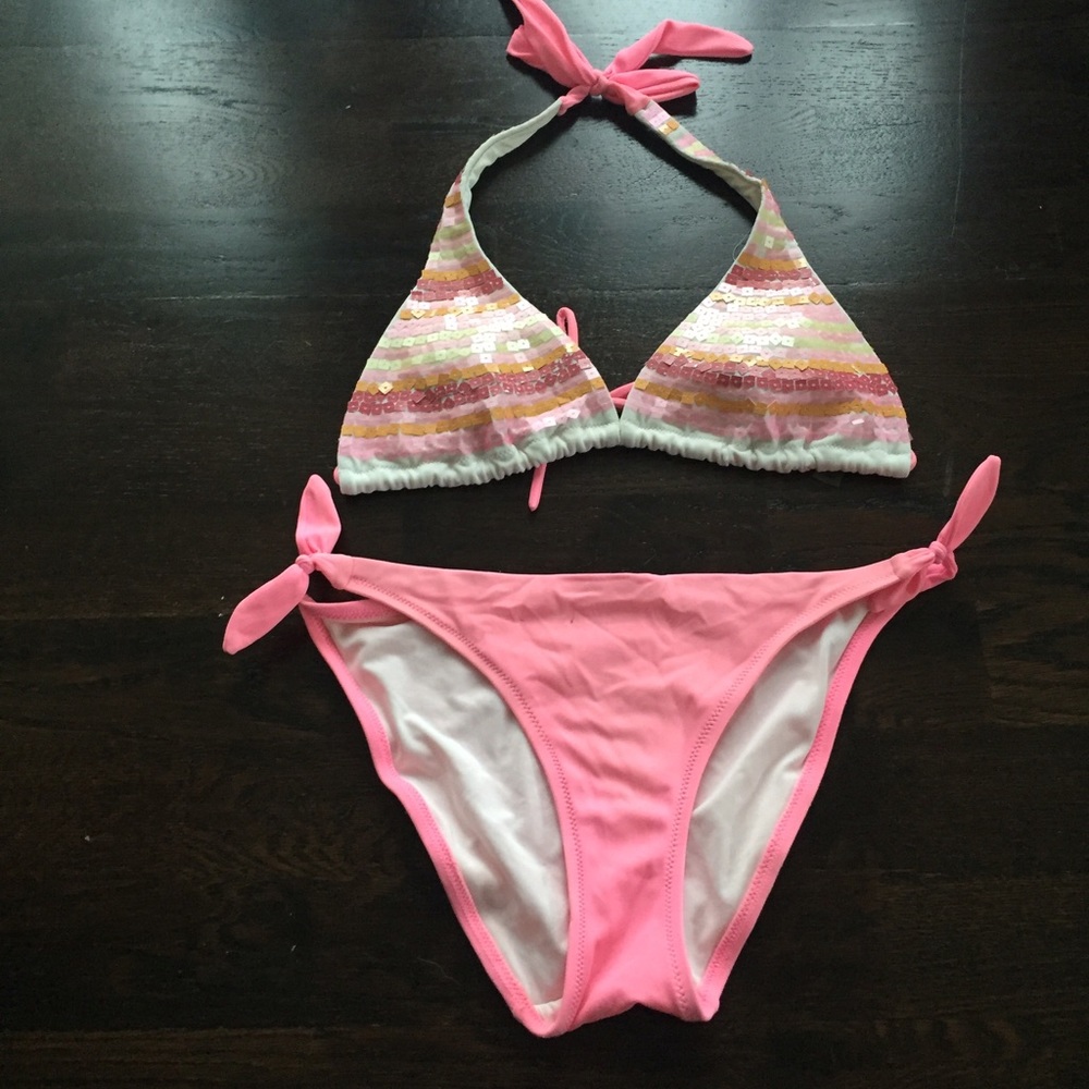 VS pink swimsuit